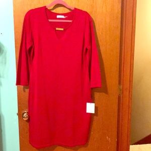 Red calvin klein dress